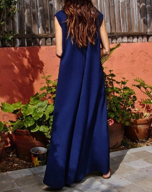 Button Up Wide Leg Solid Woven Waffle Jumpsuit