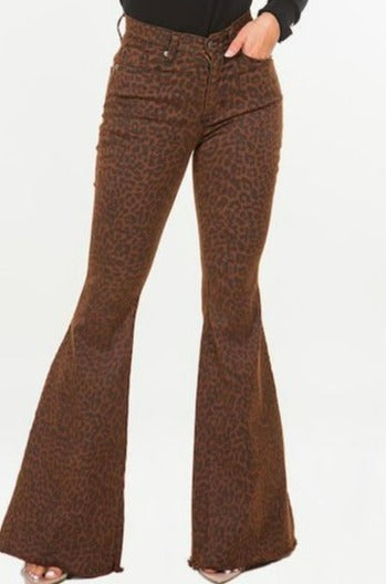 Lucy Leopard Flared Leg Pant