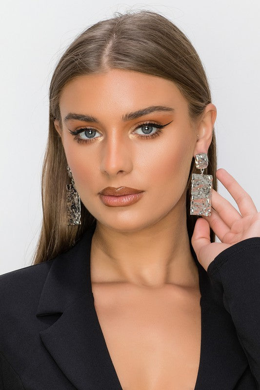 Rectangle statement earring