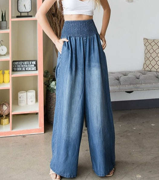 The Wendy washed wide leg pant